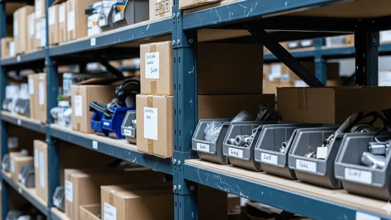 Shelving (boltless rivet  units close up) in League City, TX