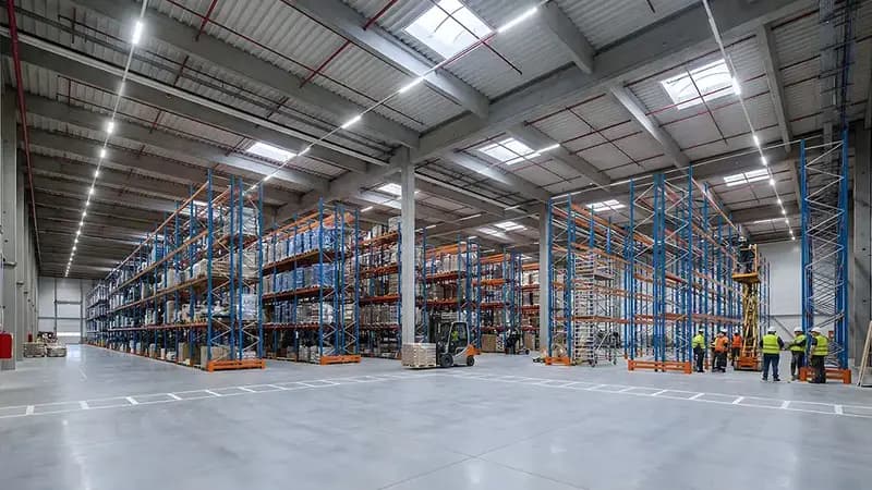 Large scale pallet racking installation