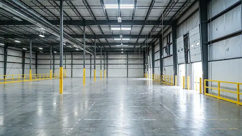 Clean warehouse after equipment removal.