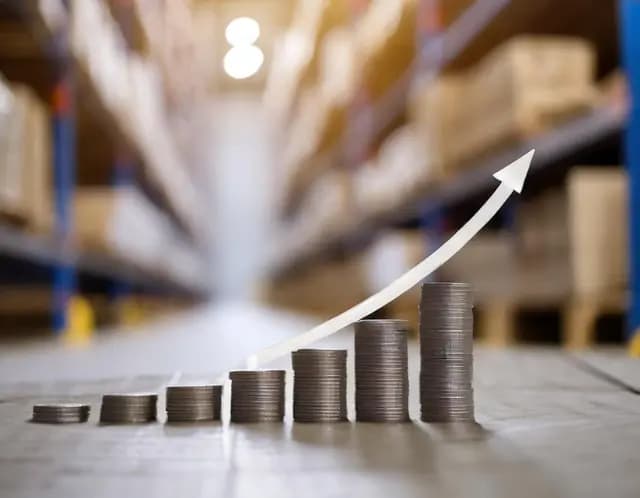 Stack of coins growing higher.