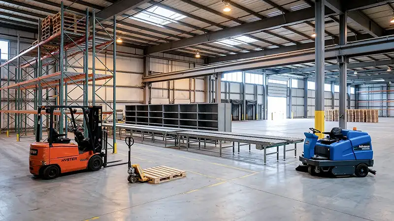 Warehouse with photo of equipment we buy.
