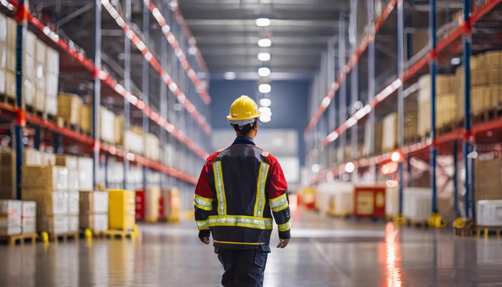 fireman inspect warehouse high-pile storage