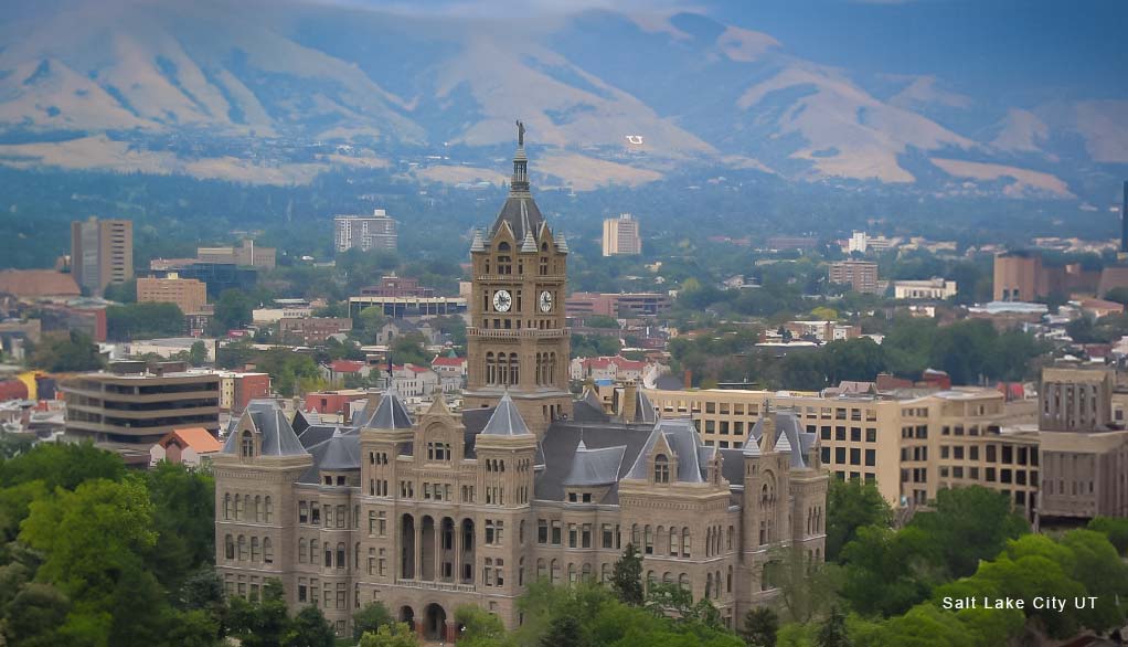 salt lake city county government building and city view