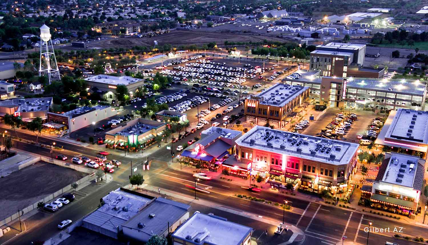 gilbert az city view at night