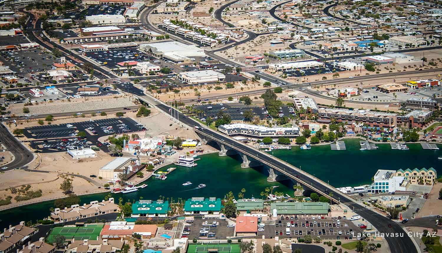 lake havasu city aerial view london bridge