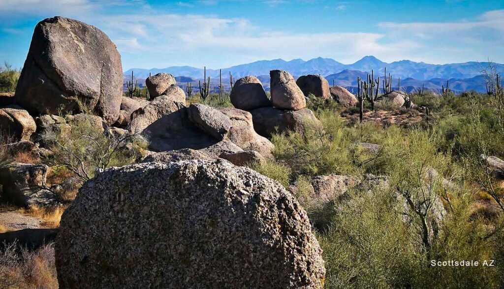 scottsdale az landscape near granite rock