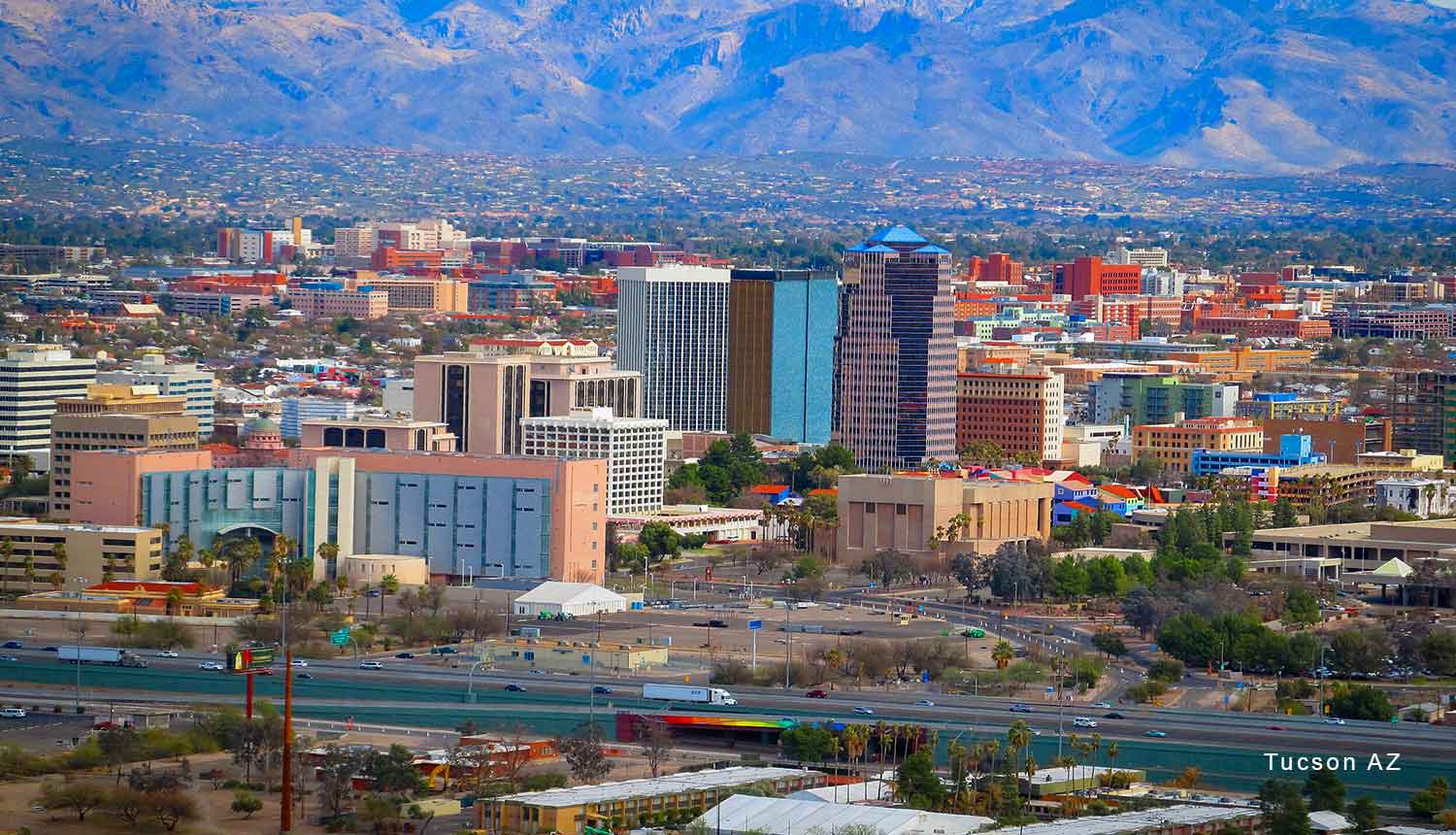 tucson az aerial city view